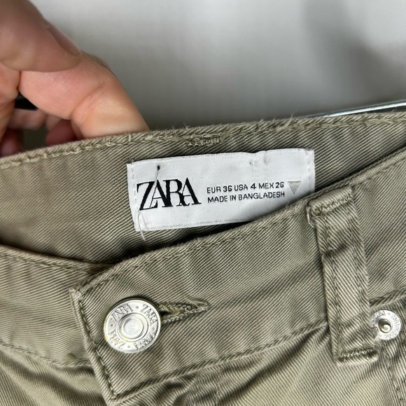 Zara TRF BELT LOOP CARGO Khaki Mid Rise - Picture 6 of 10